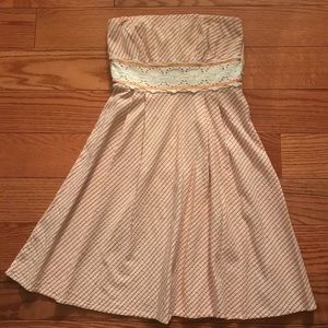 Vintage Strapless Seersucker Dress